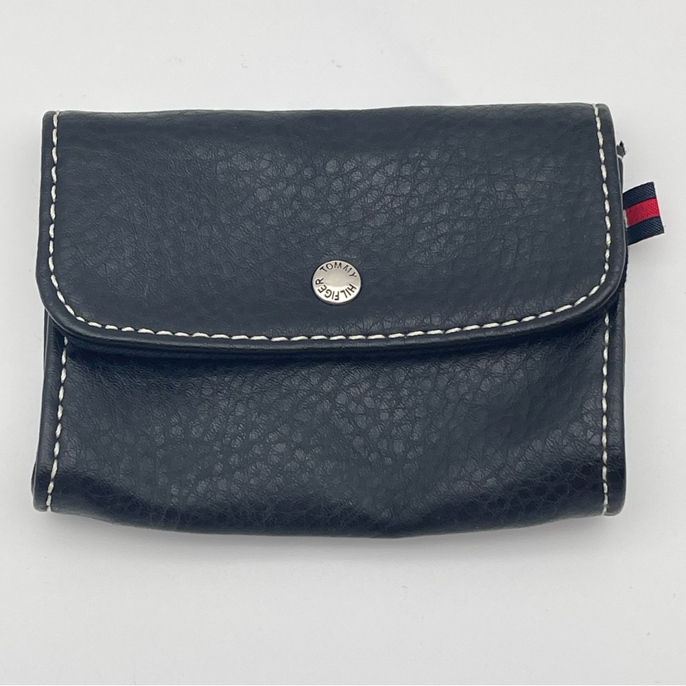 Tommy Hilfiger Black Pebbled Leather Wallet Coin Purse - Picture 7 of 8